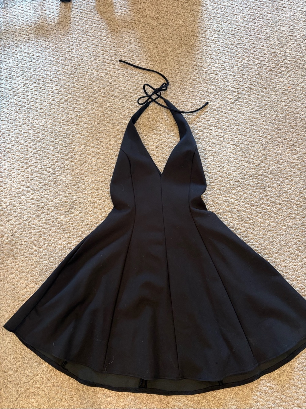 Halter mini dress with pockets
